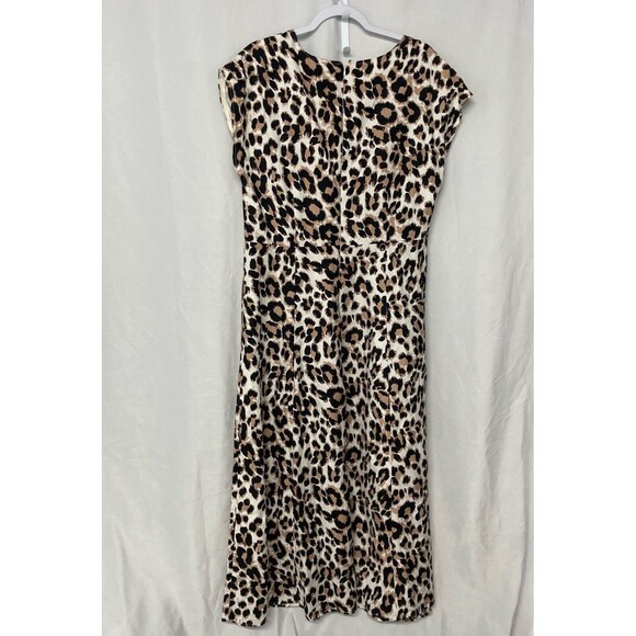 ASHLEY STEWART multicolor animal print empire waist midi a-line dress 14 - Picture 7 of 9